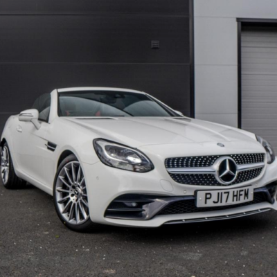 MERCEDES-BENZ SLC 250 D AMG LINE AUTO ENGINE SIZE 2.1 Litres FUEL DIESEL BODY 2 DOOR CONVERTIBLE TRANSMISSION AUTOMATIC SEATS 2 COLOUR WHITE REG DATE 28/04/2017 41700 Miles PJ17 HFM