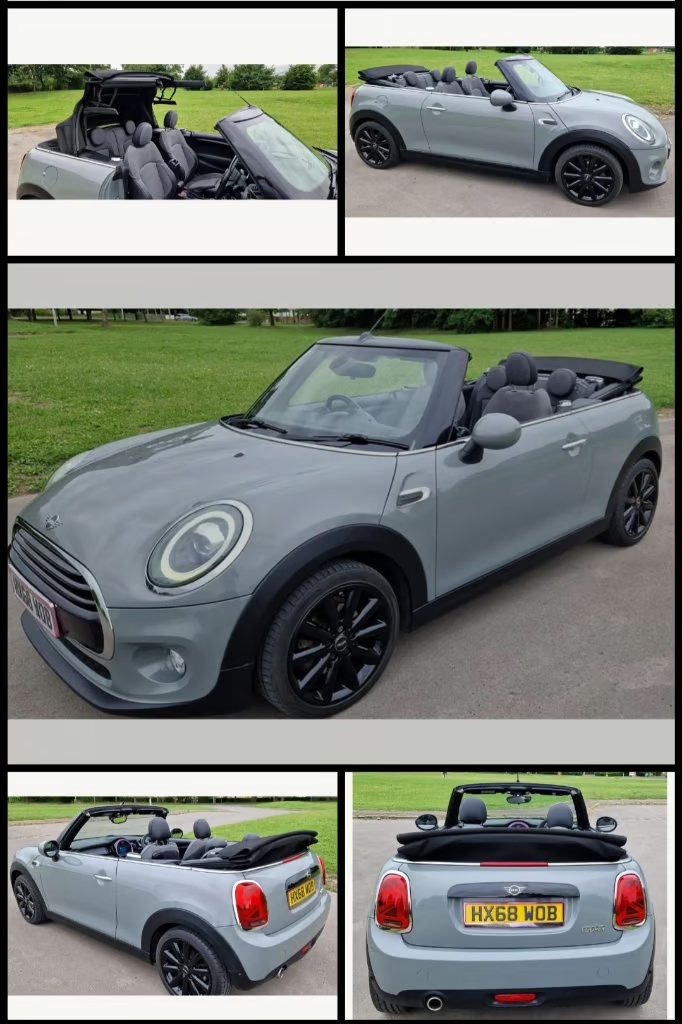 MINI COOPER ngine Size 1.5 Litres Fuel PETROL Body 3 DOOR CONVERTIBLE Transmission MANUAL Seats 4 Colour GREY Reg Date 28/09/2018 Mileage: 39050 Reg HX68 WOB